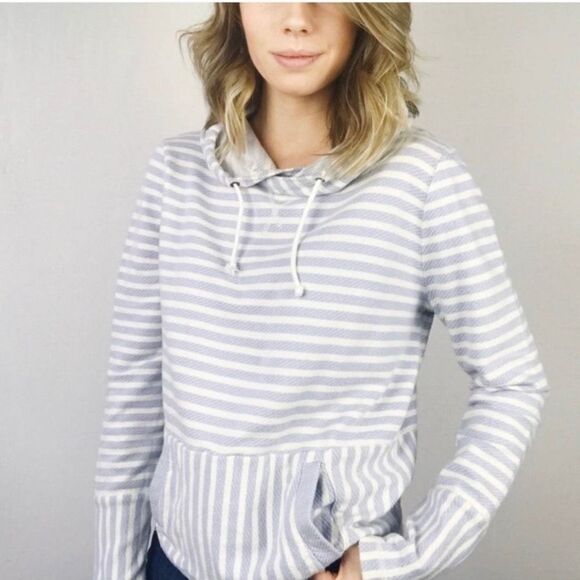 J. Crew flip stripe nautical hoodie M - Picture 1 of 8